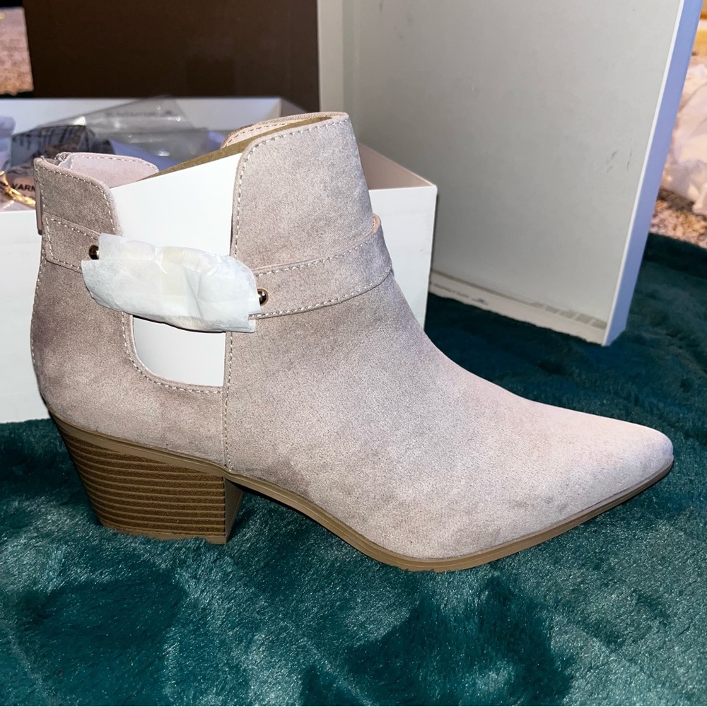JustFab Beige Jaelyn Buckle Detail Bootie - Picture 4 of 4